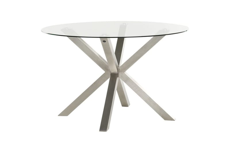 Runt bord Maletto - Silver, Transparent - Products - Utemöbler & utemiljö - Utebord & trädgårdsbord - Matbord utomhus