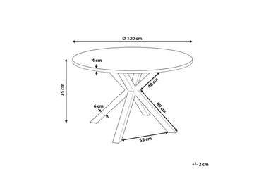 Runt bord Maletto Vit/Beige/Grå - Vit/Beige/Grå - Products - Utemöbler & utemiljö - Utebord & trädgårdsbord - Matbord utomhus