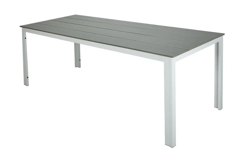 Tunis Rektangulärt Matbord utomhus 140x90 cm i plast och metall - Grå/Vit - Products - Utemöbler & utemiljö - Utebord & trädgårdsbord - Matbord utomhus