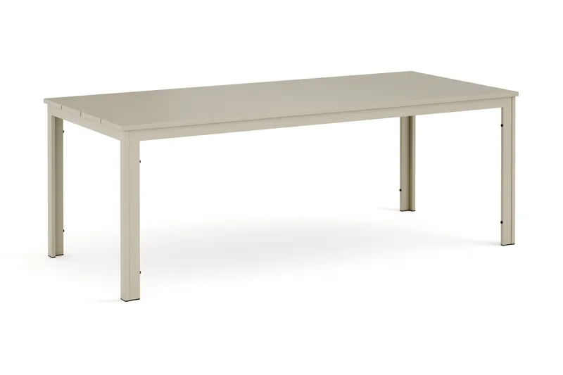 Tunis Stort Rektangulärt Matbord utomhus 205x90 cm i metall och plast, Beige