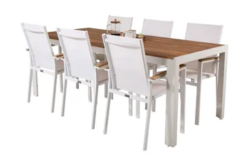 Bois Matgrupp Utomhus 200cm + 6 Texas Karmstolar - Svart/Grå - Products - Utemöbler & utemiljö - Utegrupp - Matgrupp utomhus