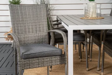 Break Matgrupp Utomhus 205 cm + 6 st Anna Karmstolar Utomhus - Grå /Vit - Products - Utemöbler & utemiljö - Utegrupp - Matgrupp utomhus