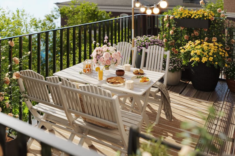 Delpino Matgrupp Utomhus 125 cm - Vit - Products - Utemöbler & utemiljö - Utegrupp - Matgrupp utomhus