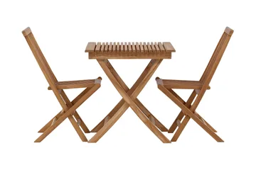 Ghana Caféset 70 cm + 2 Kenya Hopfällbara Karmsttolar - Brun - Products - Utemöbler & utemiljö - Utegrupp - Cafegrupp & cafeset