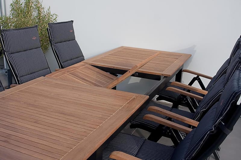 Las Vegas Matgrupp Utomhus Las Vegas 220-280 + 6 Positionsstol Lyx - Svart Teak - Products - Utemöbler & utemiljö - Utegrupp - Matgrupp utomhus