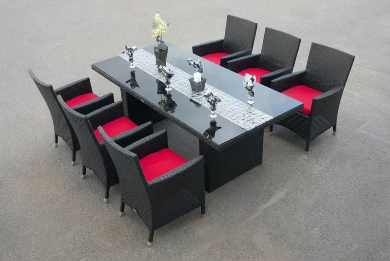 Majestic Matgrupp 210 + 6 Thor Fåtölj - Svart/Svart - Products - Utemöbler & utemiljö - Utegrupp - Matgrupp utomhus