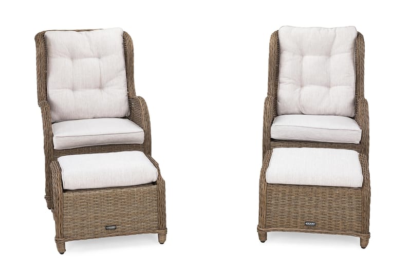 Marcus Öronlappsfåtölj med Fotpall m Dyna 2-pack - Natur - Products - Utemöbler & utemiljö - Utegrupp - Cafegrupp & cafeset