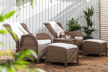 Marcus Caféset med 2 Reclinerfåtöljer Utomhus m Dyna - Natur - Products - Utemöbler & utemiljö - Utegrupp - Cafegrupp & cafeset