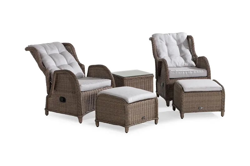 Marcus Caféset med 2 Reclinerfåtöljer Utomhus m Dyna - Natur - Products - Utemöbler & utemiljö - Utegrupp - Cafegrupp & cafeset