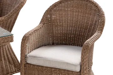 Marcus Matgrupp 140 Rund + 6 Light Fåtöljer m Dyna - Natur - Products - Utemöbler & utemiljö - Utegrupp - Matgrupp utomhus