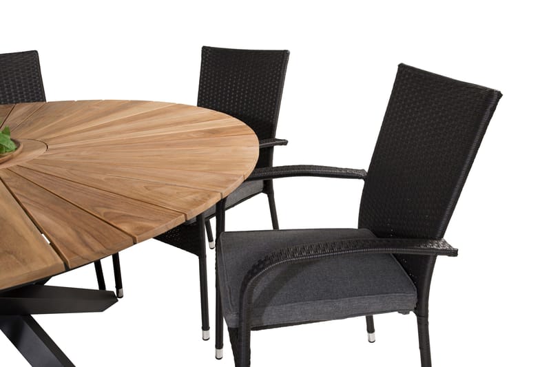Mexico Matgrupp Utomhus Rund Ø140cm + 6 Anna Karmstolar - Natur - Products - Utemöbler & utemiljö - Utegrupp - Matgrupp utomhus