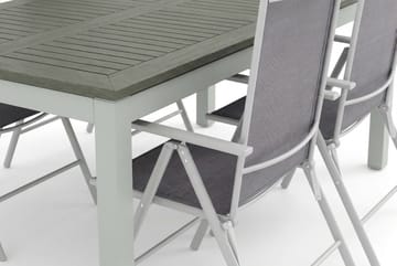 Monaco utomhus matgrupp förlängningsbart 210/310x90 med 6 Maggie positionsstolar - Vit/Grå - Products - Utemöbler & utemiljö - Utegrupp - Matgrupp utomhus