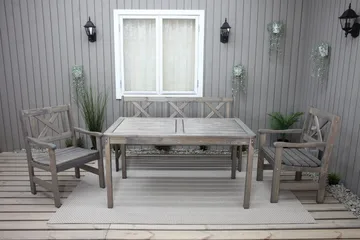 Olivo Matgrupp Utomhus + 2 Utestolar + Bänk Utomhus - Grå - Products - Utemöbler & utemiljö - Utegrupp - Matgrupp utomhus