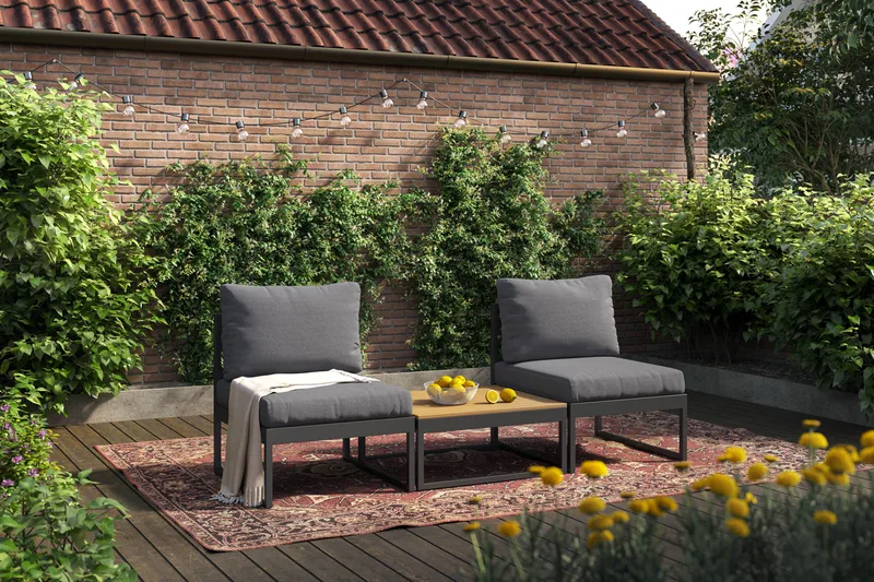 Samira Caféset Utomhus - Grå - Products - Utemöbler & utemiljö - Utegrupp - Cafegrupp & cafeset