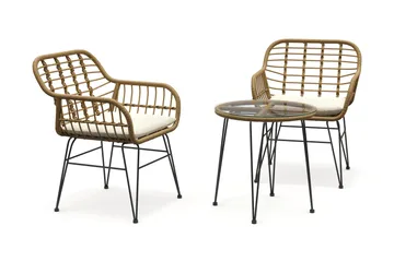 Sammy Balkonggrupp 2-sits - Beige - Products - Utemöbler & utemiljö - Utegrupp - Cafegrupp & cafeset