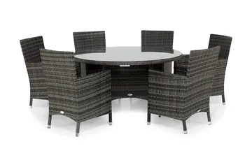 Thor Matgrupp Ø140+6 Thor Stolar - Grå/Grå - Products - Utemöbler & utemiljö - Utegrupp - Matgrupp utomhus