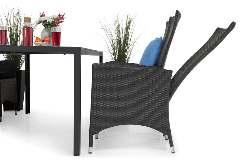 Tunis Matgrupp Utomhus 205 + 6 Jenny Ställbar Fåtölj - Svart - Products - Utemöbler & utemiljö - Utegrupp - Matgrupp utomhus