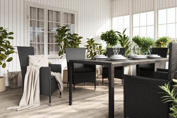 Tunis Matgrupp Utomhus 205 + 6 Thor Fåtölj - Svart/Svart - Products - Utemöbler & utemiljö - Utegrupp - Matgrupp utomhus