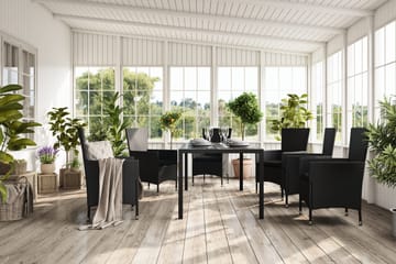 Tunis Matgrupp Utomhus 205 + 6 Thor Fåtölj - Svart/Svart - Products - Utemöbler & utemiljö - Utegrupp - Matgrupp utomhus