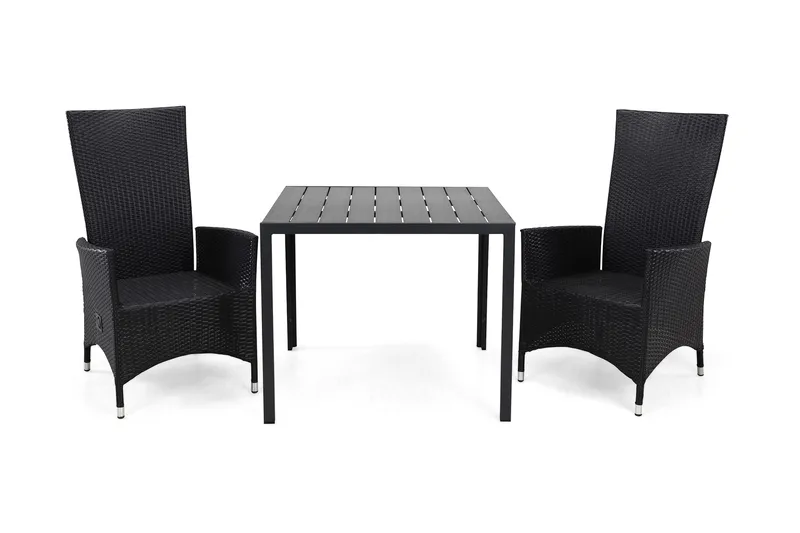 Tunis Matgrupp Utomhus 90 + 2 Jenny Ställbar Fåtölj, Svart/Svart