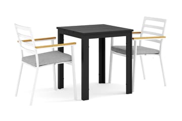 Tunis utomhus caféset 70x70 cm med 2 Oliver karmstolar - Svart/Svart - Products - Utemöbler & utemiljö - Utegrupp - Matgrupp utomhus