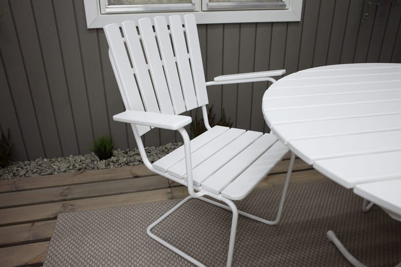 Vaxholm Matgrupp Utomhus Rund 100 cm + 4 Utestolar Vit - Products - Utemöbler & utemiljö - Utegrupp - Matgrupp utomhus