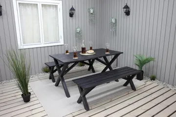 Lietinna Utebänk 140 cm - Svart - Products - Utemöbler & utemiljö - Utesoffa - Trädgårdsbänk & utebänk