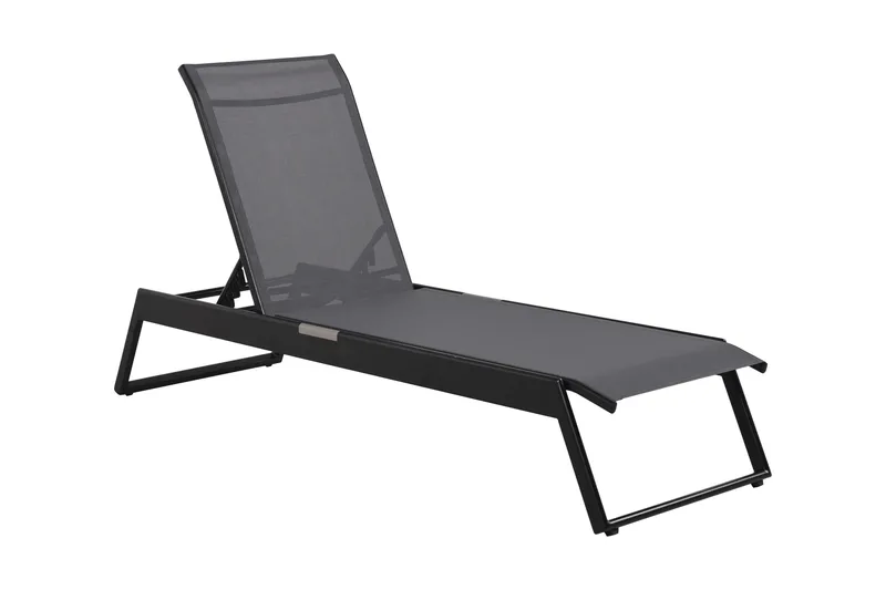 Monaco Solsäng med justerbar rygg i aluminium grå textil - Svart - Products - Utemöbler & utemiljö - Utestol & trädgårdsstol - Solsäng & solvagn