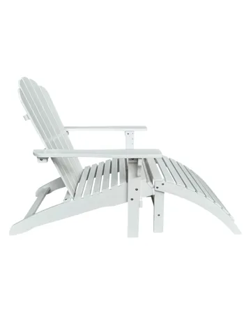 Landet Däckstol utomhus i akacia trä - Vit - Products - Utemöbler & utemiljö - Utestol & trädgårdsstol - Solstol - Däckstol