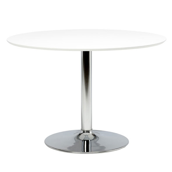 Ibiza- ruokapöytä 110cm halkaisija - Valkoinen / Kromi Ibiza- ruokapöytä 110cm halkaisija - Valkoinen / Kromi