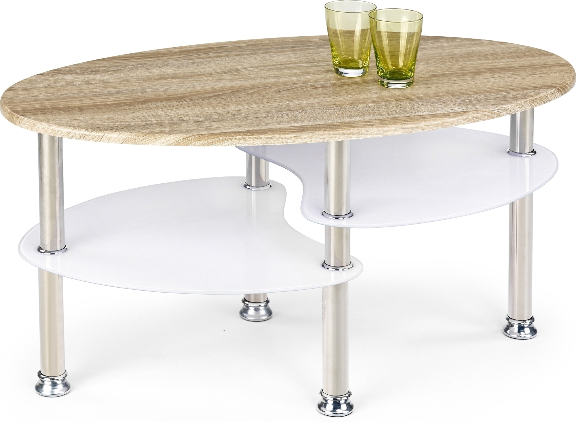 Adiba-sohvap�yt� - Valkoinen/tammi + Huonekalujen tekstiilien hoito