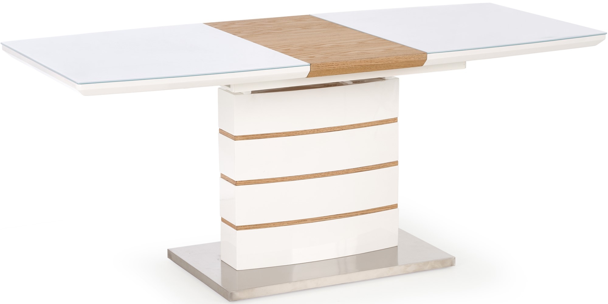 Mervin jatkettava ruokapöytä 140-180 cm - Tammi / Kiiltävä valkoinen Mervin jatkettava ruokapöytä 140-180 cm - Tammi / Kiiltävä valkoinen