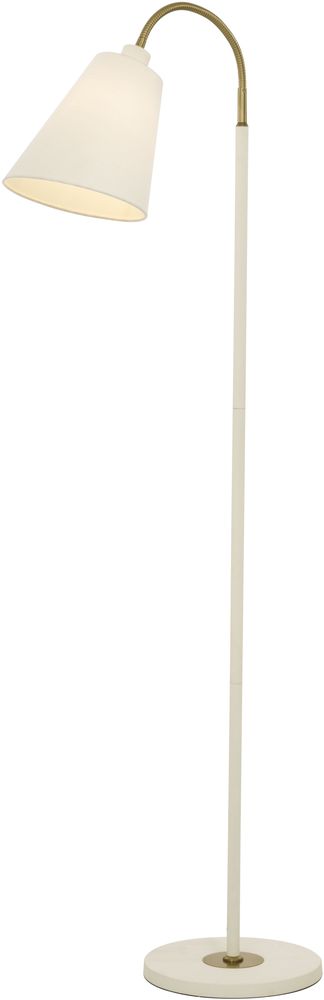 Ljusdal-lattiavalaisin - Valkoinen/matta messinki Ljusdal-lattiavalaisin - Valkoinen/matta messinki