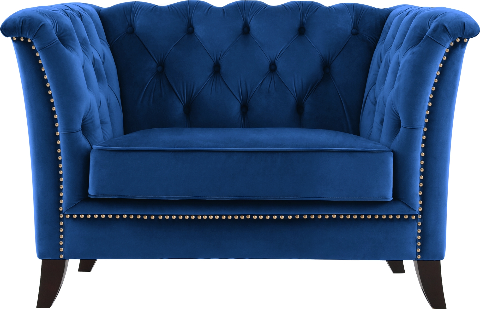 Milton Chesterfield nojatuoli - Tummansininen sametti + Huonekalujen puhdistus