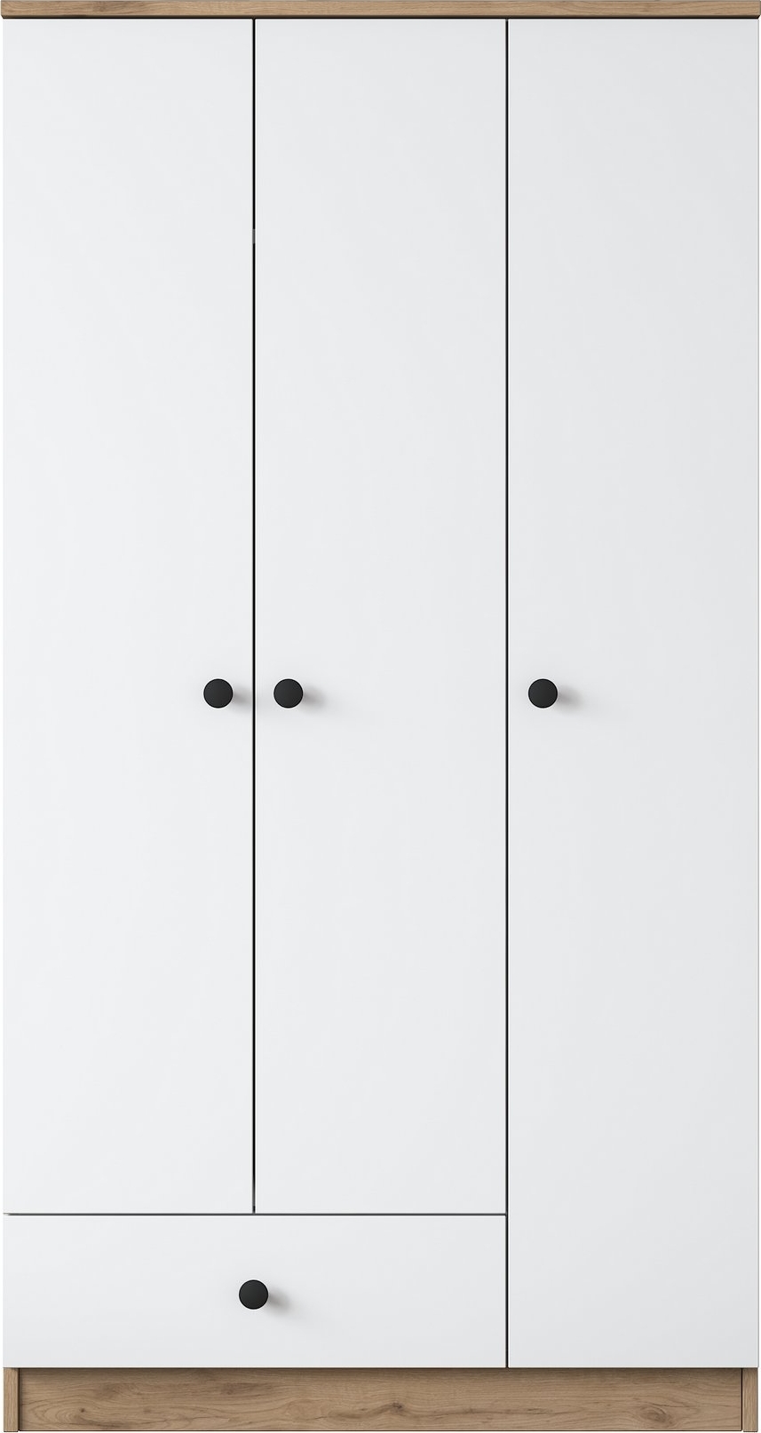 Muodikas vaatekaappi 90 cm - Pähkinä/valkoinen Muodikas vaatekaappi 90 cm - Pähkinä/valkoinen