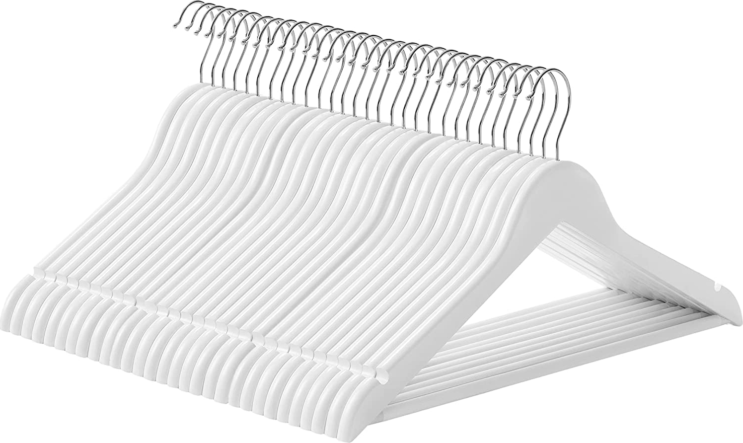 Vaateripustin, puinen, 44,5 cm, 30 kpl - Valkoinen Vaateripustin, puinen, 44,5 cm, 30 kpl - Valkoinen