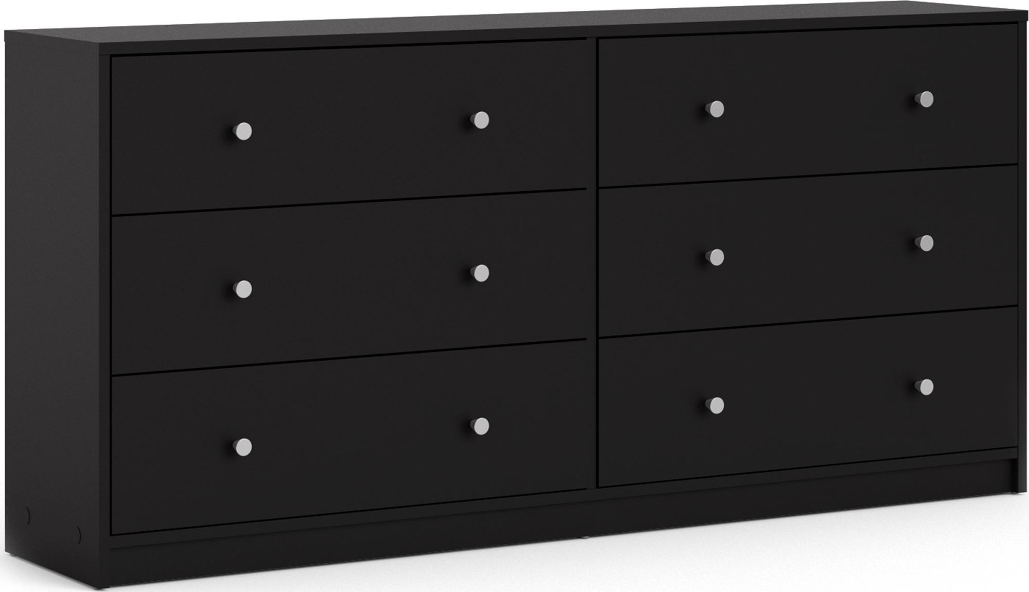 May-lipasto musta, 6 laatikkoa, 143 cm leveä May-lipasto musta, 6 laatikkoa, 143 cm leveä