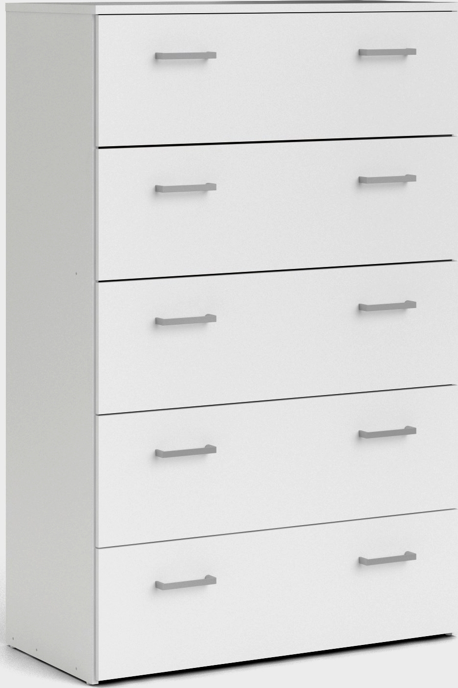 Space-lipasto, valkoinen, 5 laatikkoa, leveys 74 cm ja korkeus 115 cm