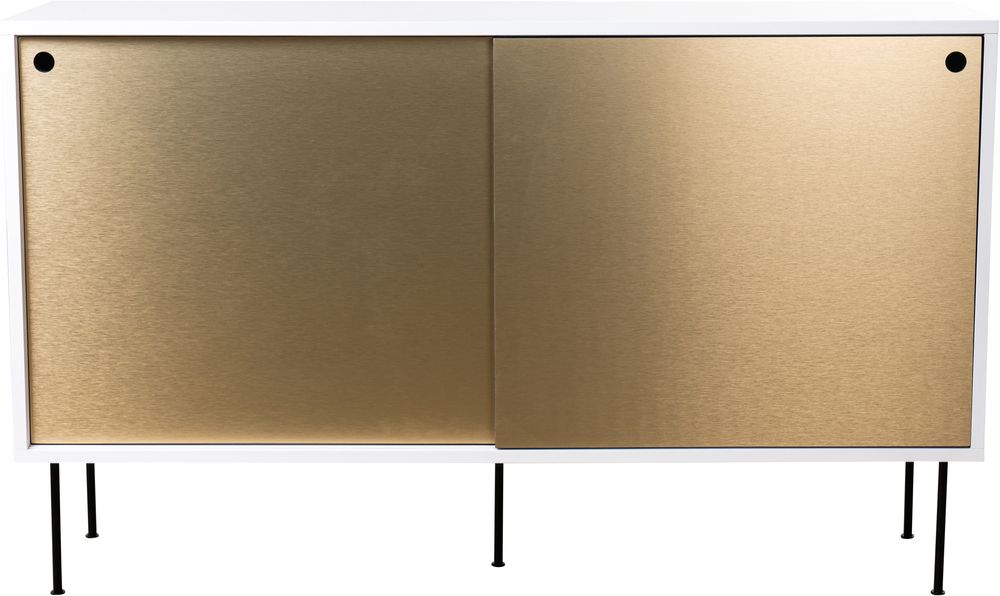 Tilavuus senkki 132 cm - Valkoinen/messinki Tilavuus senkki 132 cm - Valkoinen/messinki