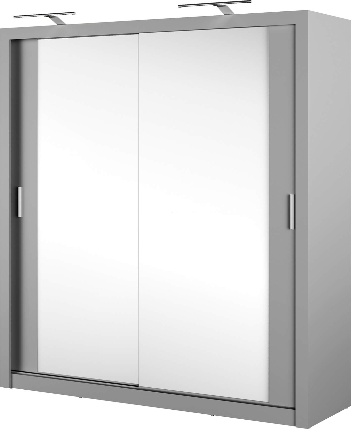 Einar-vaatekaappi 16 LED-valaistuksella - harmaa