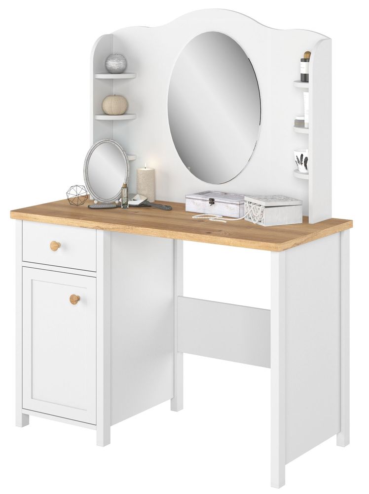 Eldon meikkauspöytä - Valkoinen/tammi Eldon meikkauspöytä - Valkoinen/tammi
