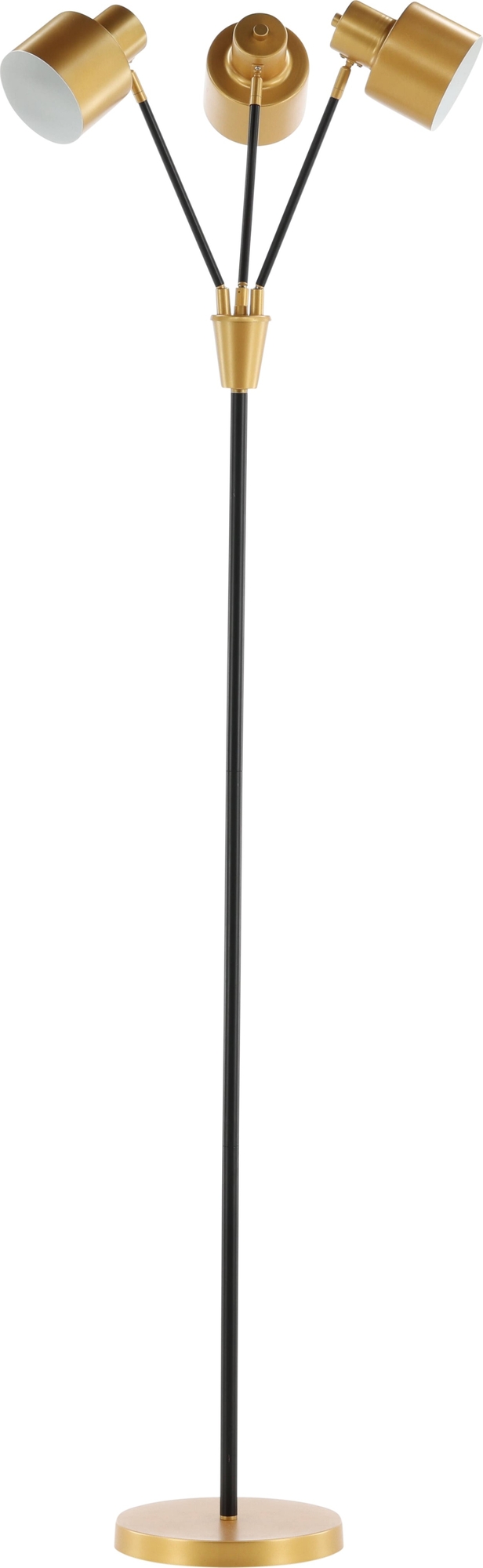 Semafori-lattiavalaisin - Musta/messinki Semafori-lattiavalaisin - Musta/messinki