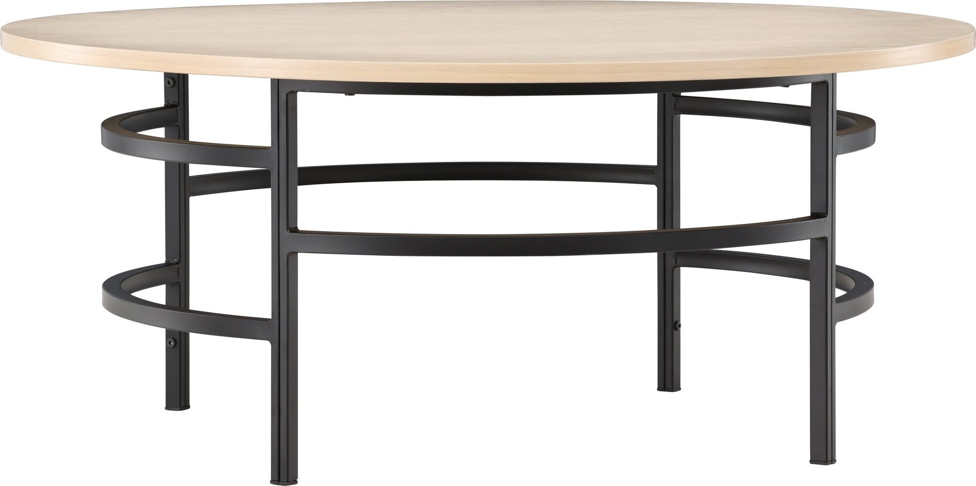 Copenhagen sohvapöytä Ø100 cm - Whitewash/musta Copenhagen sohvapöytä Ø100 cm - Whitewash/musta