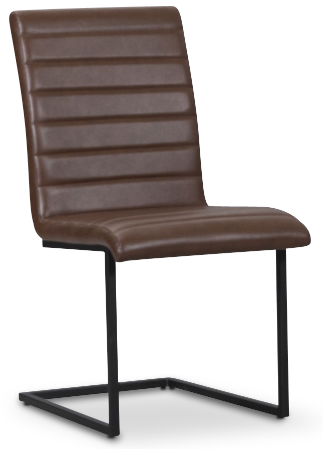 Lazio-tuoli musta metalli - Ruskea PU