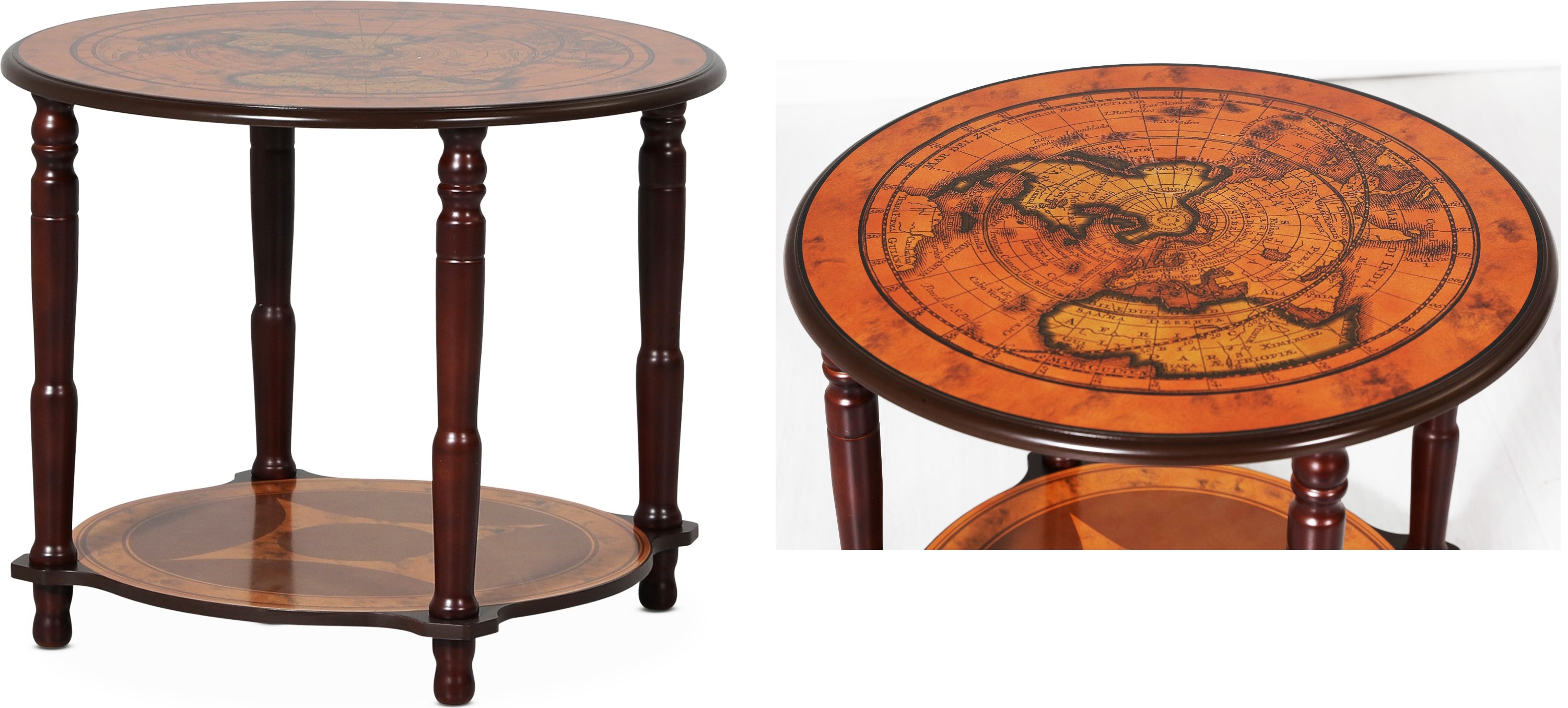 P�hkin�puusta valmistettu lamppup�yt� maailmankartalla �60 cm