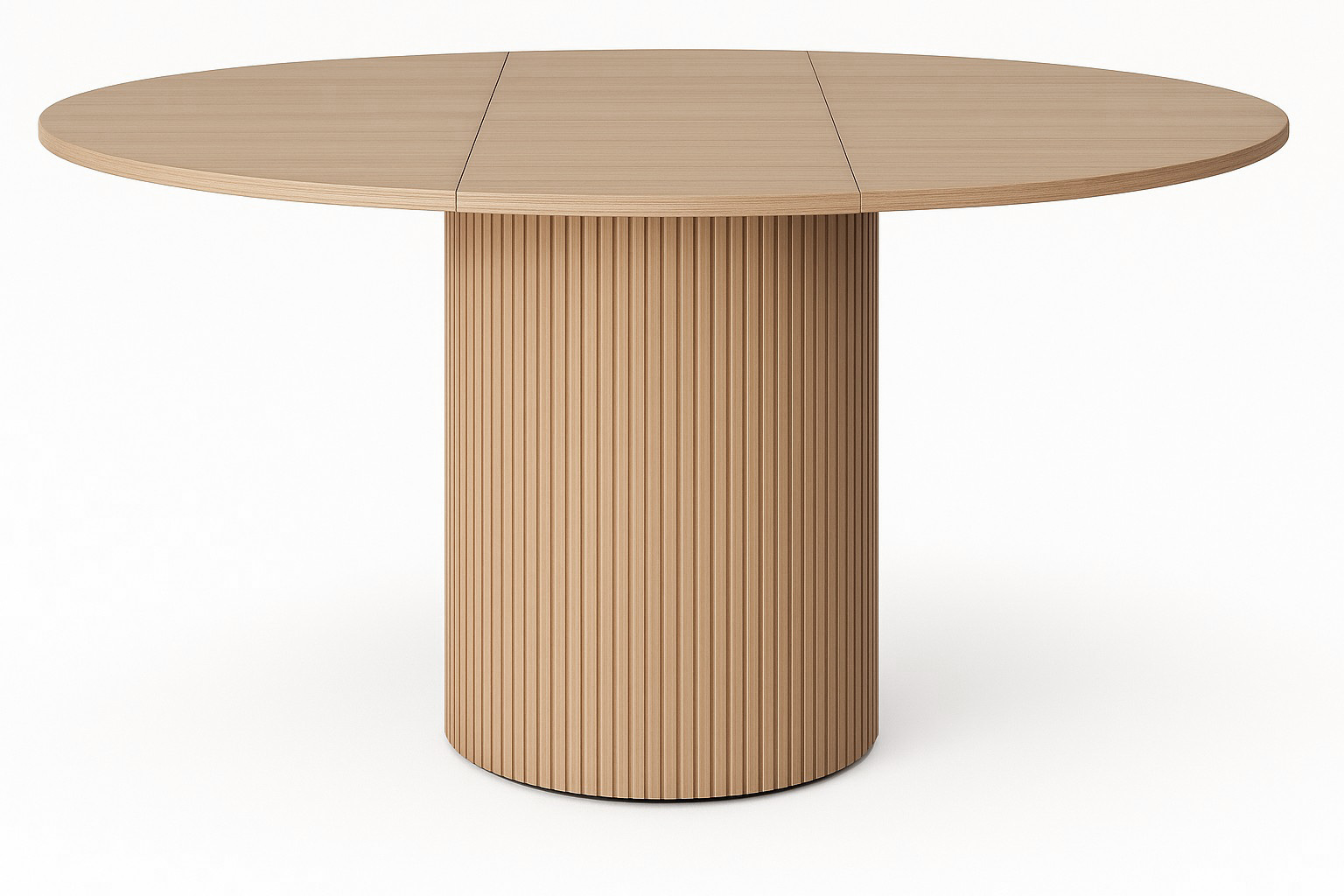 Pyöreä jatkettava ruokapöytä Ø 130-170 cm, valkoiseksi maalattu Pyöreä jatkettava ruokapöytä Ø 130-170 cm, valkoiseksi maalattu