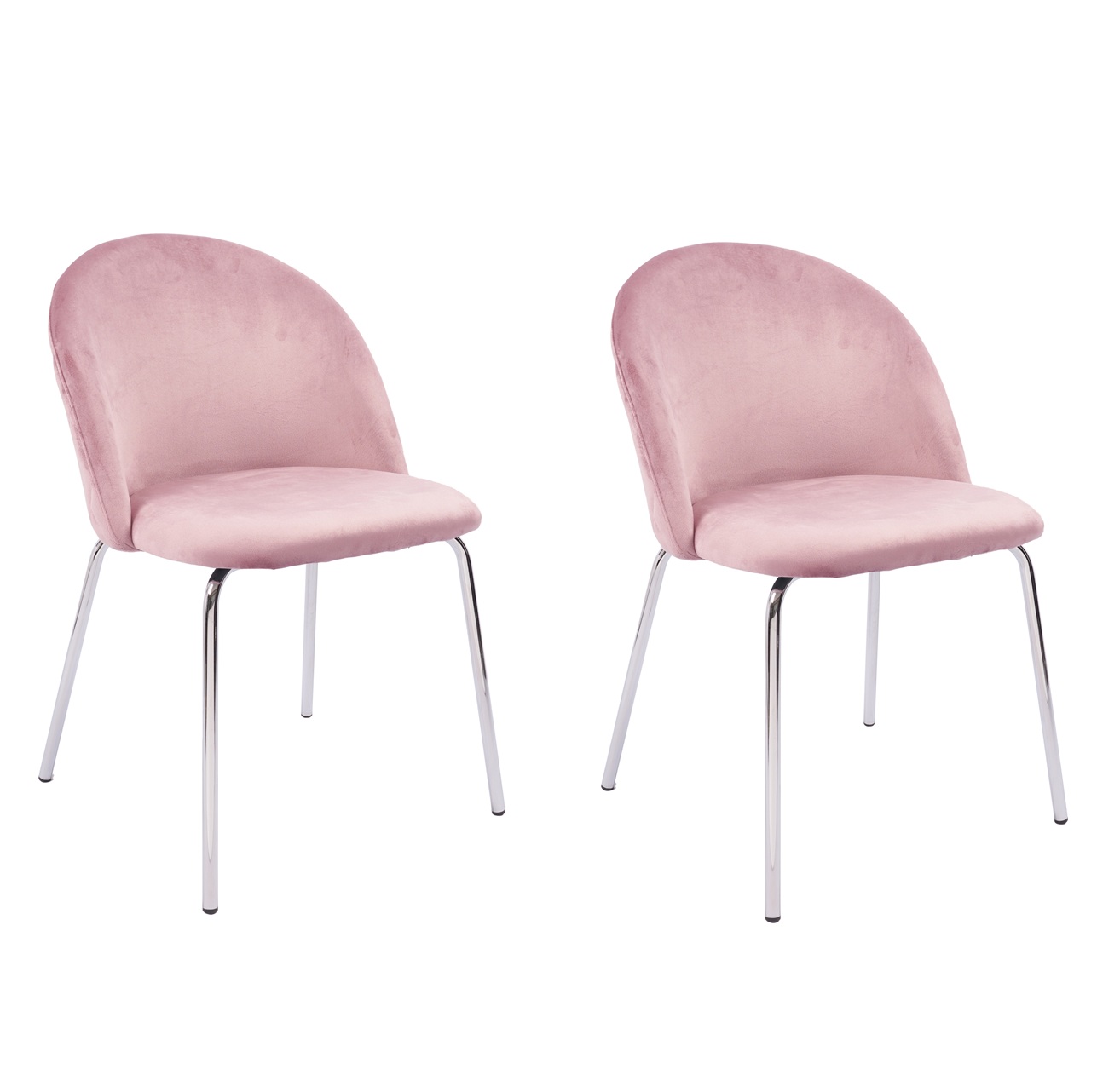 Plaza velvet -tuoli - Vaaleanpunainen / Kromi
