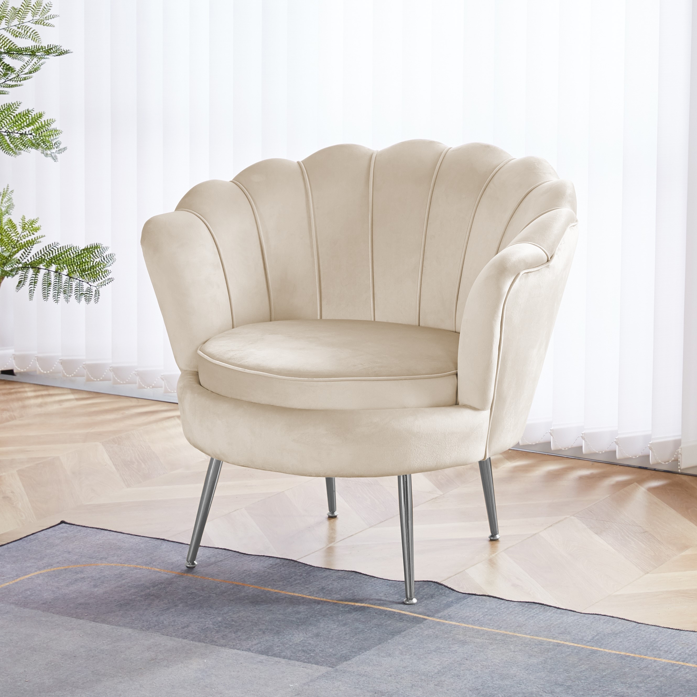 Nojatuoli beigeä samettia - Kingsley + Huonekalujen tekstiilien hoito Nojatuoli beigeä samettia - Kingsley + Huonekalujen tekstiilien hoito