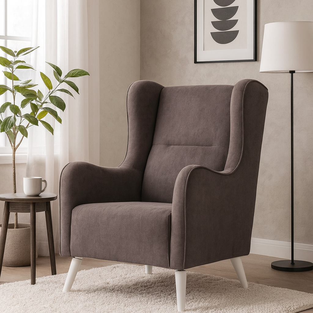 Linsey korvalehden nojatuoli - tummanharmaa Linsey korvalehden nojatuoli - tummanharmaa