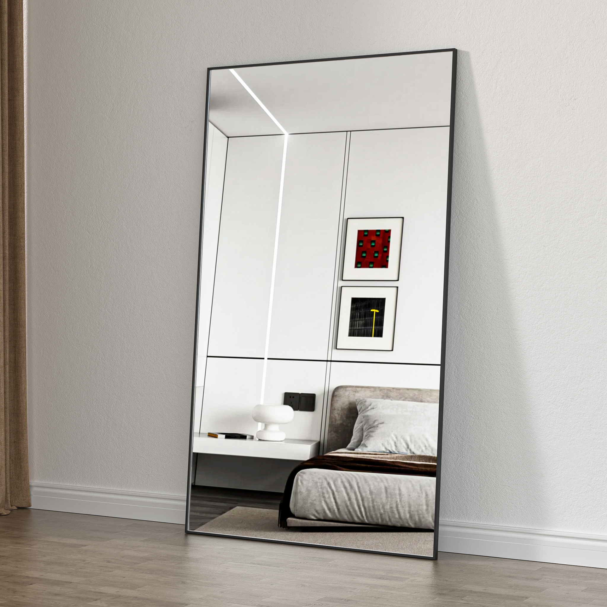 Kokovartalopeili 100 × 170 cm - Musta alumiinirunko - Blanche Kokovartalopeili 100 × 170 cm - Musta alumiinirunko - Blanche